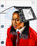 “My head in the books” Print