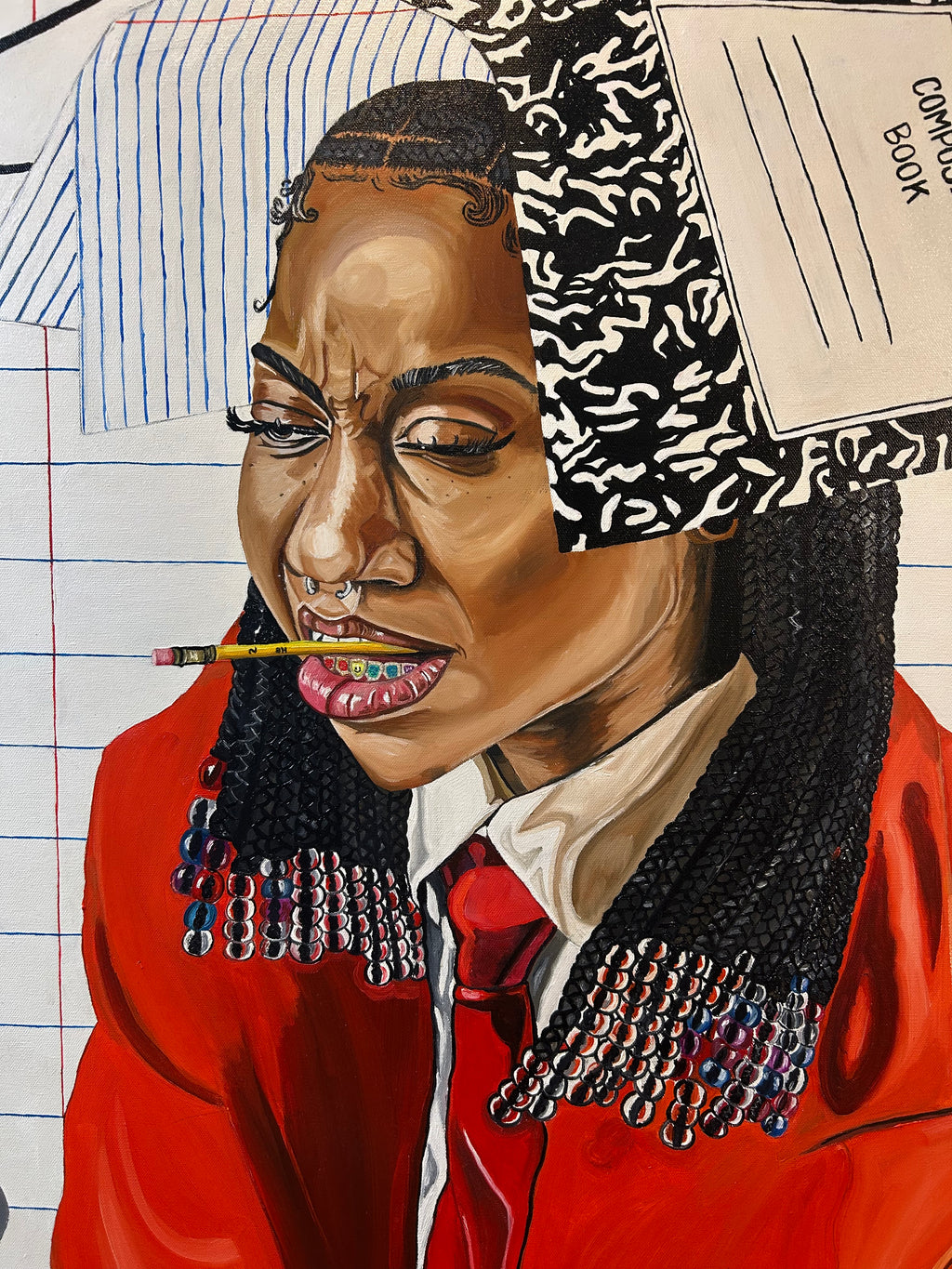 “My head in the books” Print
